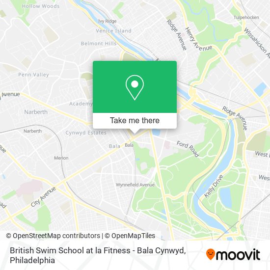 Mapa de British Swim School at la Fitness - Bala Cynwyd