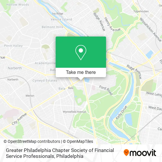 Greater Philadelphia Chapter Society of Financial Service Professionals map
