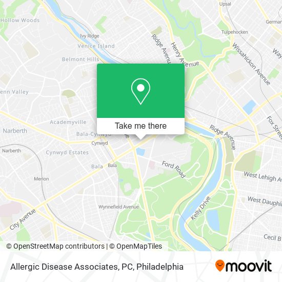 Mapa de Allergic Disease Associates, PC