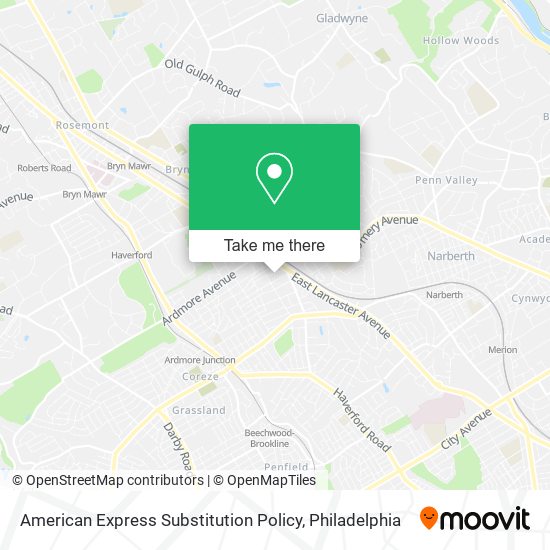 American Express Substitution Policy map