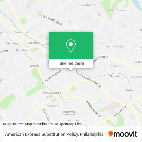 American Express Substitution Policy map