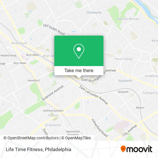 Life Time Fitness map