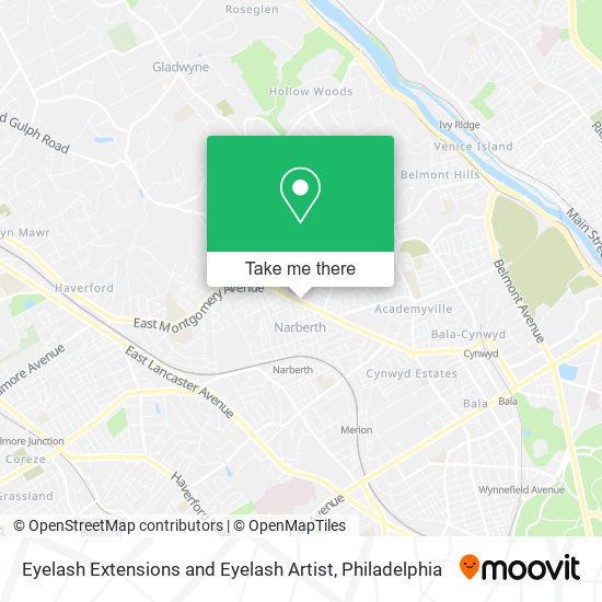 Eyelash Extensions and Eyelash Artist map