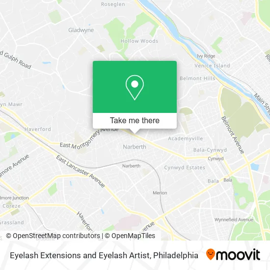 Eyelash Extensions and Eyelash Artist map