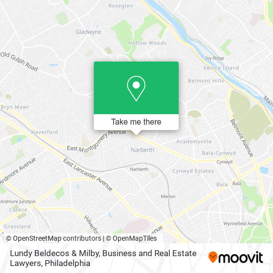 Mapa de Lundy Beldecos & Milby, Business and Real Estate Lawyers
