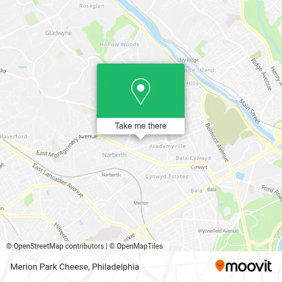 Merion Park Cheese map