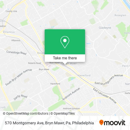 Mapa de 570 Montgomery Ave, Bryn Mawr, Pa