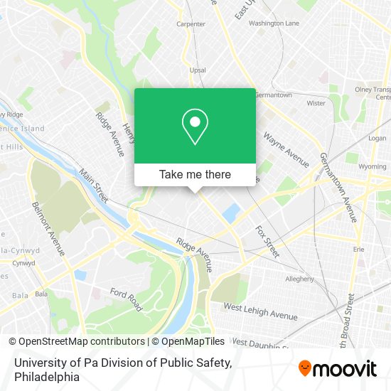 Mapa de University of Pa Division of Public Safety