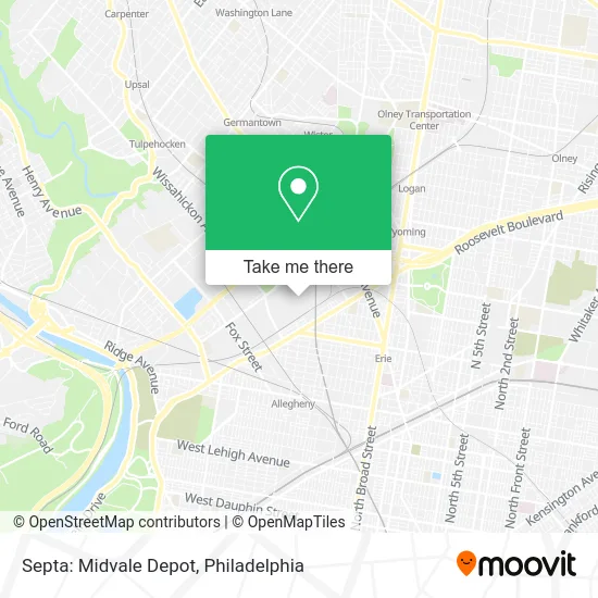 Septa: Midvale Depot map