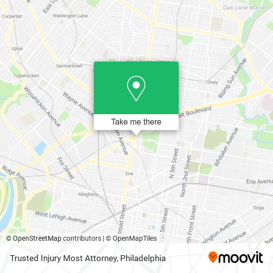 Mapa de Trusted Injury Most Attorney