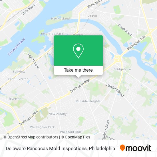 Mapa de Delaware Rancocas Mold Inspections