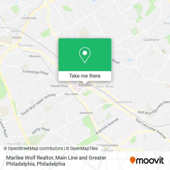 Mapa de Marilee Wolf Realtor, Main Line and Greater Philadelphia