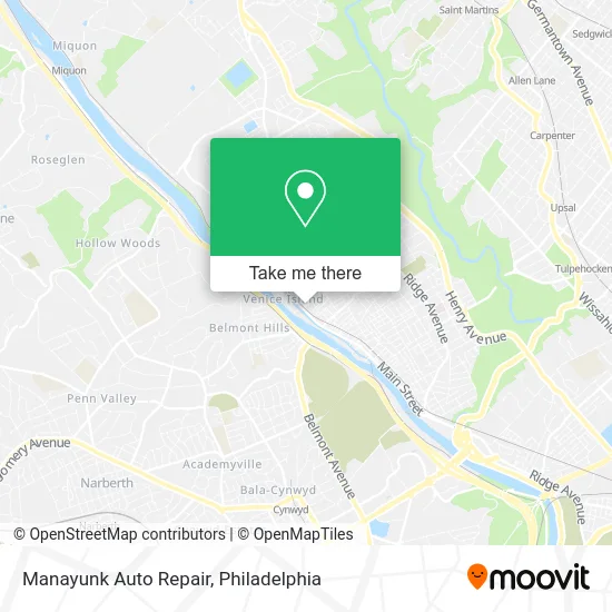 Manayunk Auto Repair map