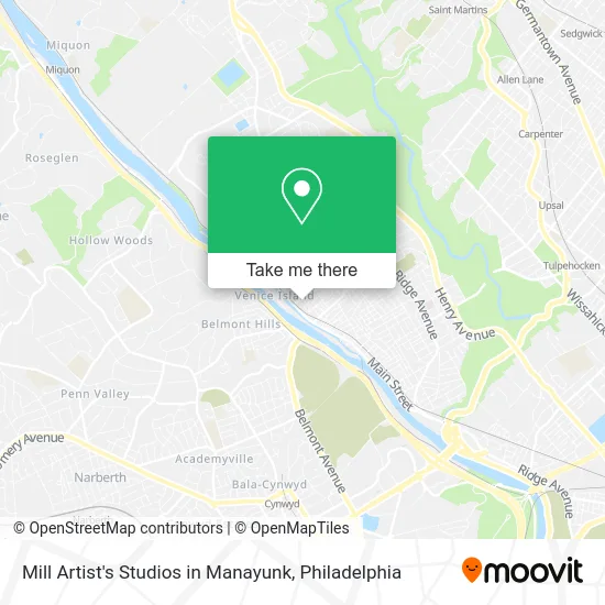 Mill Artist's Studios in Manayunk map