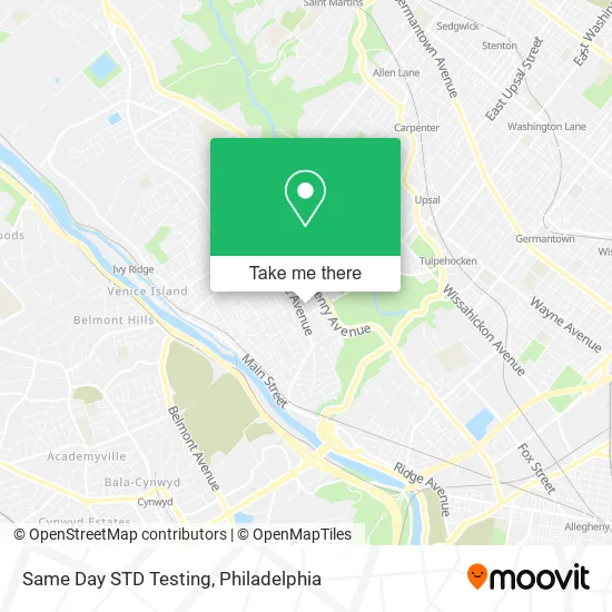 Same Day STD Testing map