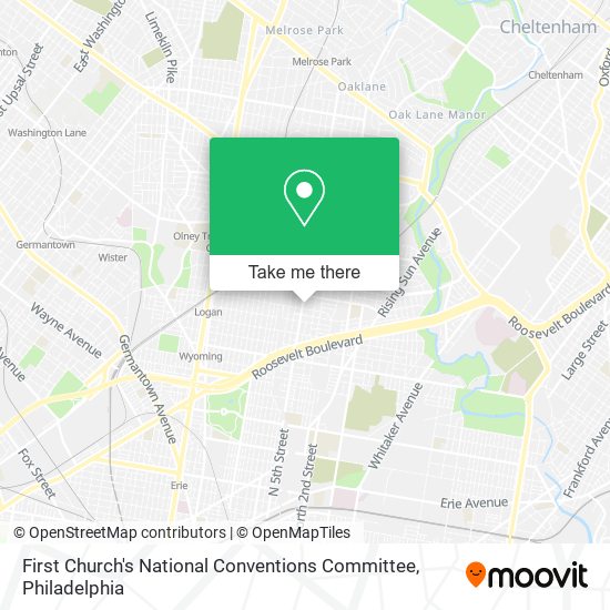 Mapa de First Church's National Conventions Committee