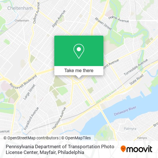 Pennsylvania Department of Transportation Photo License Center, Mayfair map