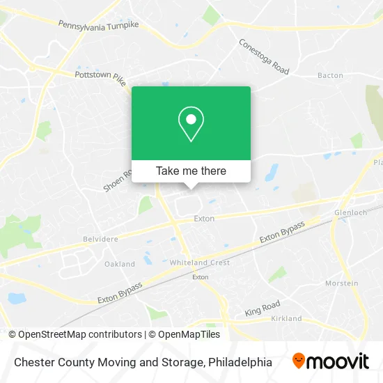 Chester County Moving and Storage map