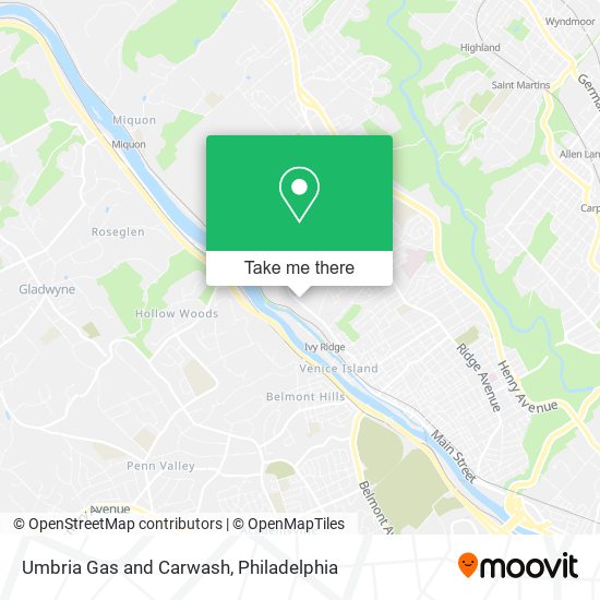 Umbria Gas and Carwash map