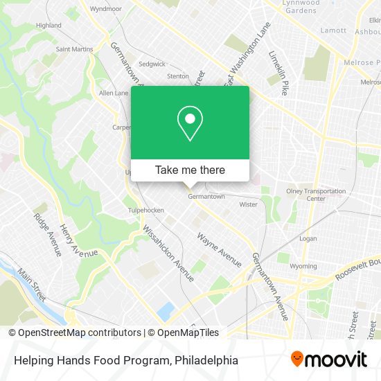 Helping Hands Food Program map