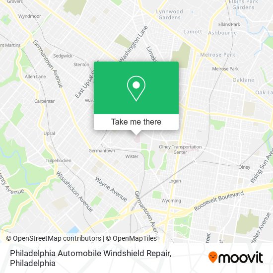 Mapa de Philadelphia Automobile Windshield Repair