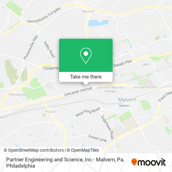 Partner Engineering and Science, Inc.- Malvern, Pa map