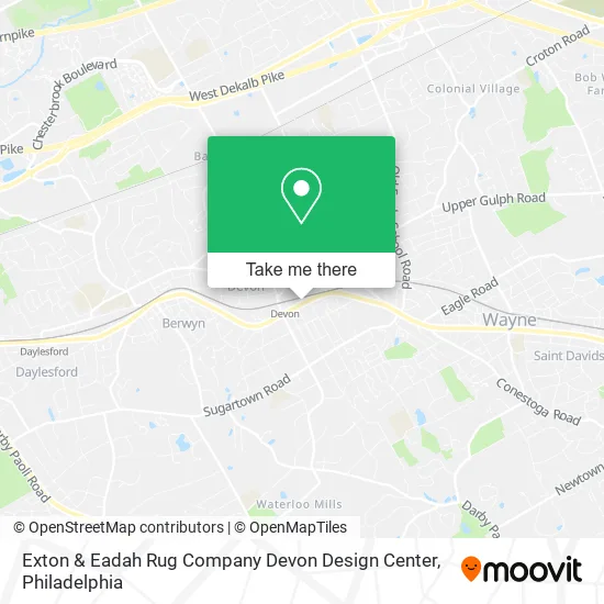 Mapa de Exton & Eadah Rug Company Devon Design Center
