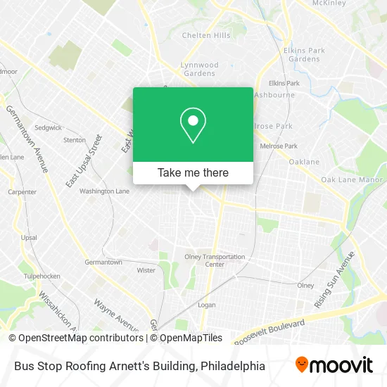 Mapa de Bus Stop Roofing Arnett's Building