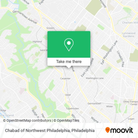 Chabad of Northwest Philadelphia map