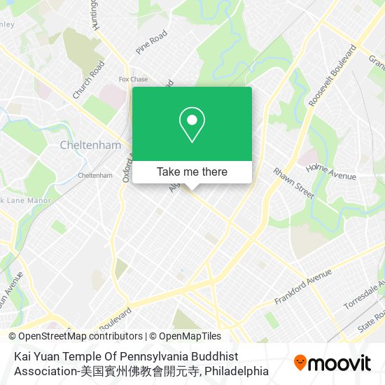 Mapa de Kai Yuan Temple Of Pennsylvania Buddhist Association-美国賓州佛教會開元寺