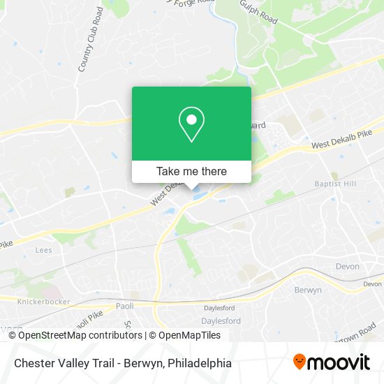 Mapa de Chester Valley Trail - Berwyn