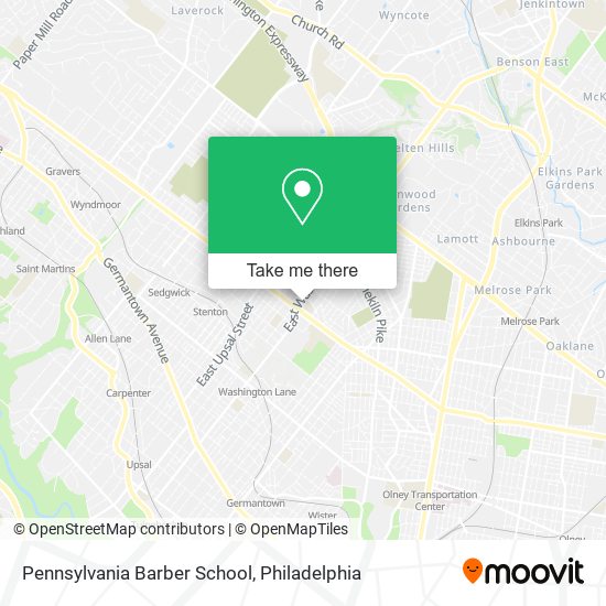 Mapa de Pennsylvania Barber School
