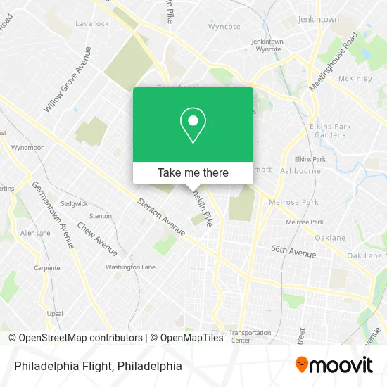 Philadelphia Flight map