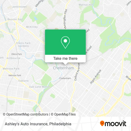 Ashley's Auto Insurance map