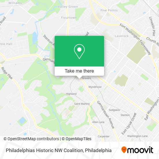 Mapa de Philadelphias Historic NW Coalition