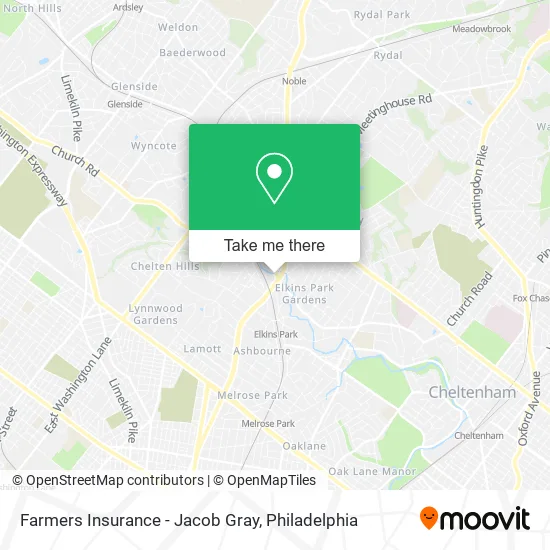 Farmers Insurance - Jacob Gray map