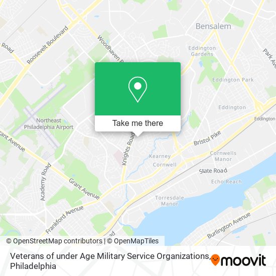 Veterans of under Age Military Service Organizations map