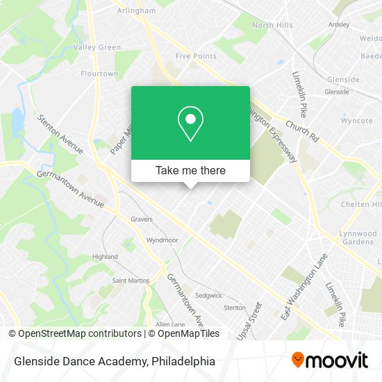 Mapa de Glenside Dance Academy