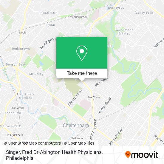 Mapa de Singer, Fred Dr-Abington Health Physicians