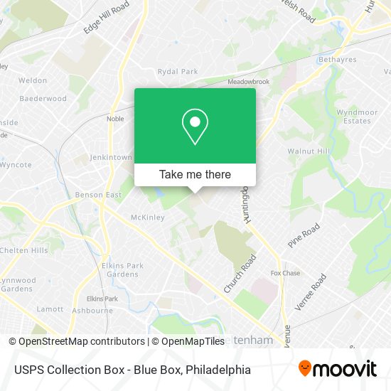 Mapa de USPS Collection Box - Blue Box