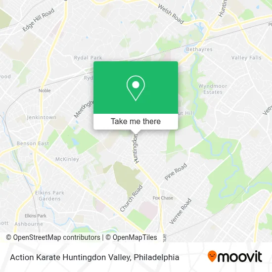 Action Karate Huntingdon Valley map