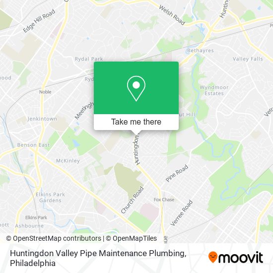 Huntingdon Valley Pipe Maintenance Plumbing map