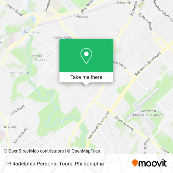 Philadelphia Personal Tours map