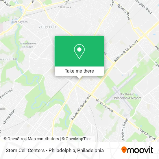 Mapa de Stem Cell Centers - Philadelphia