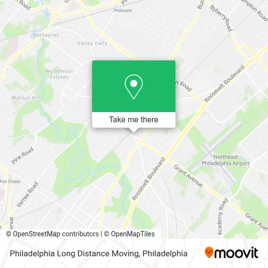 Philadelphia Long Distance Moving map
