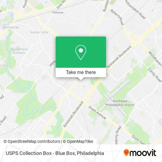 USPS Collection Box - Blue Box map