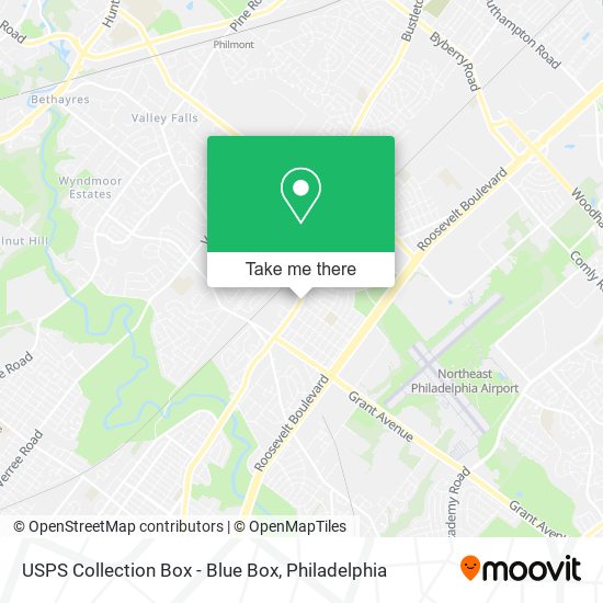 Mapa de USPS Collection Box - Blue Box