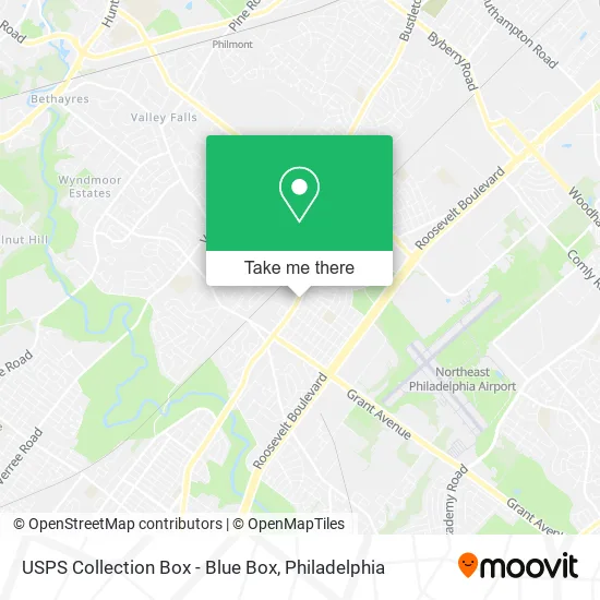 USPS Collection Box - Blue Box map