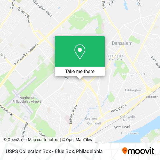 Mapa de USPS Collection Box - Blue Box