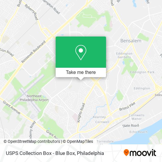 Mapa de USPS Collection Box - Blue Box